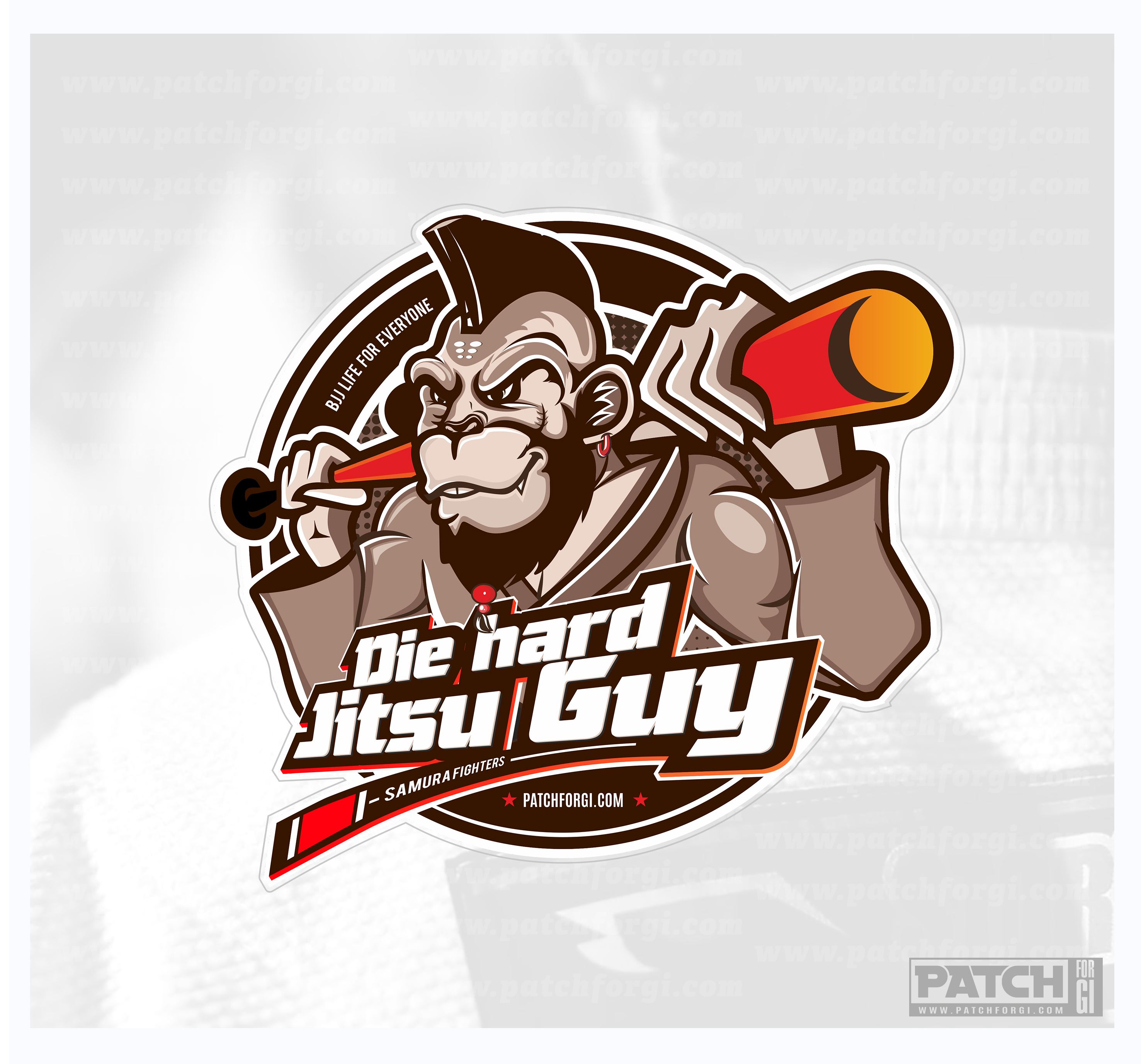 Sticker – Die Hard Jitsu Guy (BROWN)